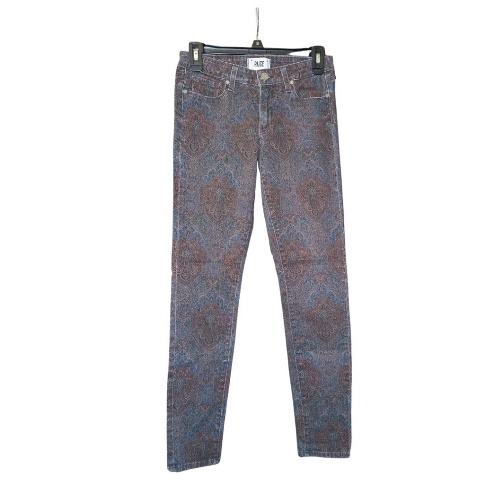 Paige Women’s Black Paisley Print Skinny Jeans
